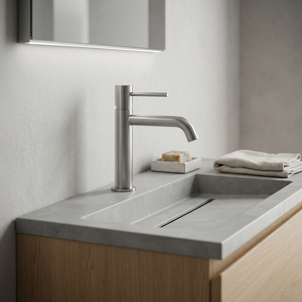 Grifo de lavabo Monomando Serie Monza Acabado Níquel