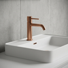 Grifo de Lavabo Monomando Serie Monza Acabado Oro Rosa Cepillado