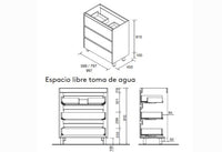 Conjunto mueble de baño Noja Salgar 6 cajones con patas
