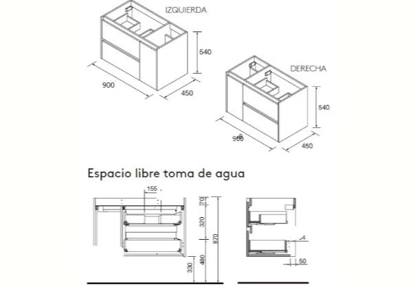 Conjunto mueble de baño Noja Salgar Incrustado