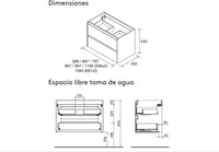 Mueble de baño con encimera y cajones Noja Salgar