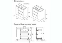 Conjunto mueble de baño Noja Salgar con patas y 3 cajones