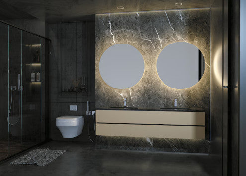 Espejo de baño redondo luz cálida Oporto C Ledimex