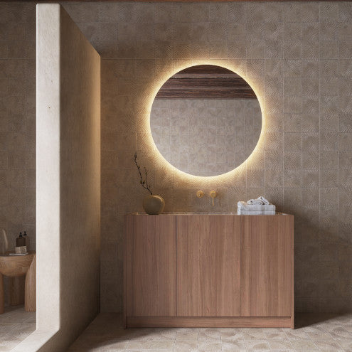 Espejo de baño redondo luz cálida Oporto C Ledimex