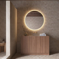Espejo de baño redondo luz cálida Oporto C Ledimex