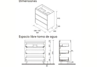 Conjunto mueble de baño 3 cajones con patas Noja Salgar