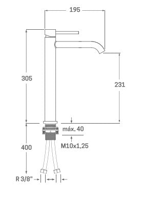 MONOMANDO LAVABO PLENUM CAÑO LARGO