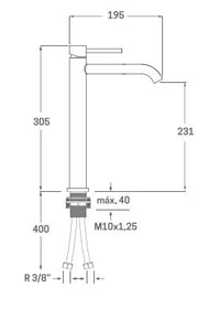MONOMANDO LAVABO PLENUM CAÑO LARGO