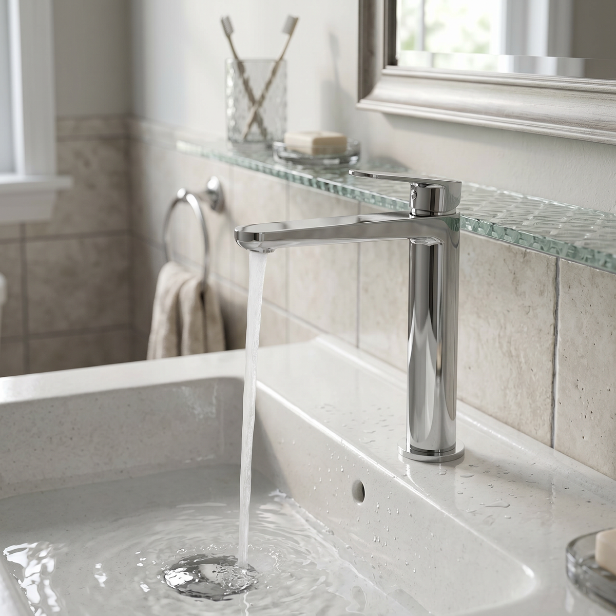 MONOMANDO LAVABO FINE CAÑO LARGO