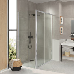 Mampara Essential Esquina Puerta corredera+pared fija