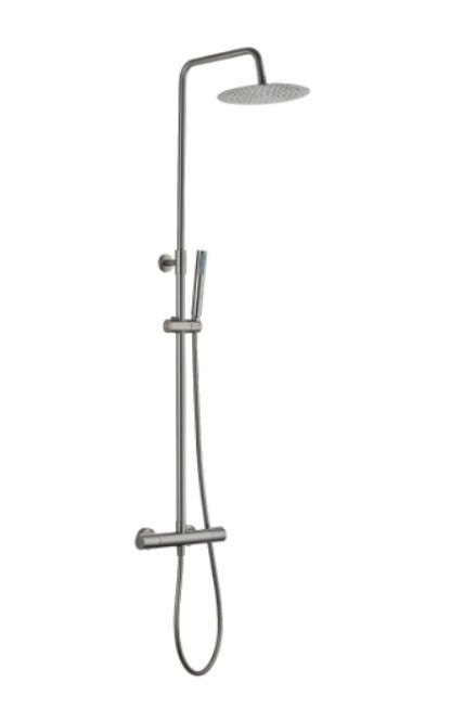 Columna de ducha Ergos Termostática Grafito Cepillado