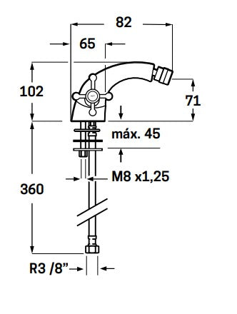 Grifo Monobloc de Bidet