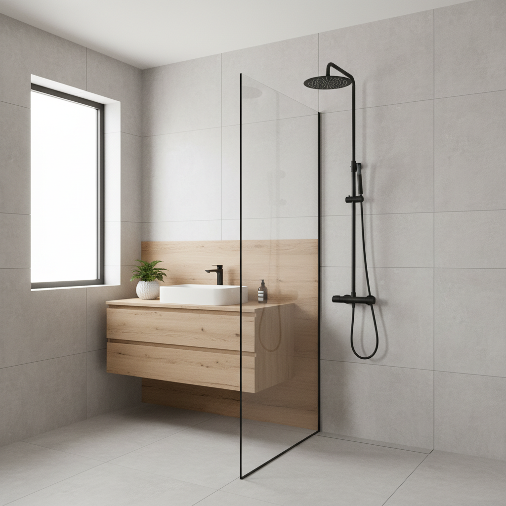 Columna de ducha Ergos Termostática Negro Mate