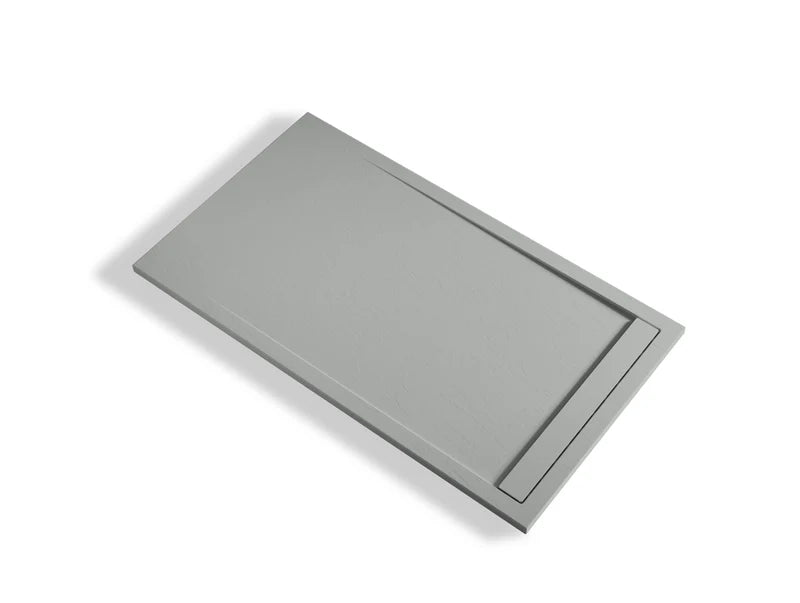 Plato de Ducha de Resina Gris Claro con Desagüe Oculto
