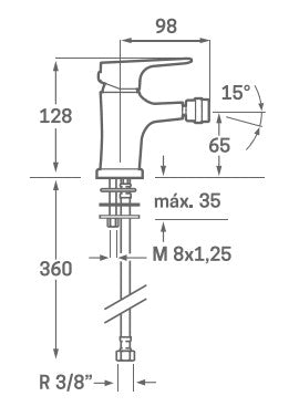 Grifo de Bidet Sinua
